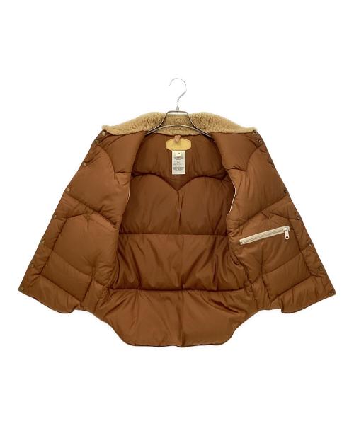 RockyMountainFeatherBed（ロッキーマウンテンフェザーベッド）RockyMountainFeatherBed (ロッキーマウンテンフェザーベッド) オールレザー ダウンベスト ベージュ×ブラウン サイズ:36の古着・服飾アイテム