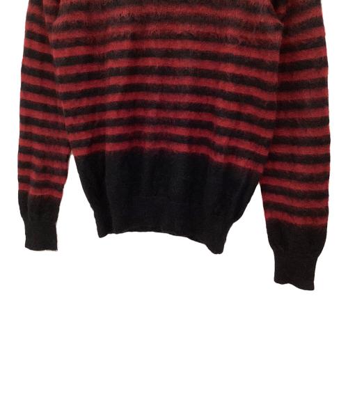 COMME des GARCONS JUNYA WATANABE MAN（コムデギャルソンジュンヤワタナベマン）COMME des GARCONS JUNYA WATANABE MAN (コムデギャルソンジュンヤワタナベマン) モヘア天竺ボーダー起毛ニット ブラック×レッド サイズ:Sの古着・服飾アイテム