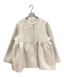 YORI（ヨリ）の古着「ウールモヘアフレアショートコート」｜ライトピンク