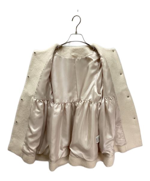 YORI（ヨリ）YORI (ヨリ) ウールモヘアフレアショートコート ライトピンク サイズ:FREEの古着・服飾アイテム