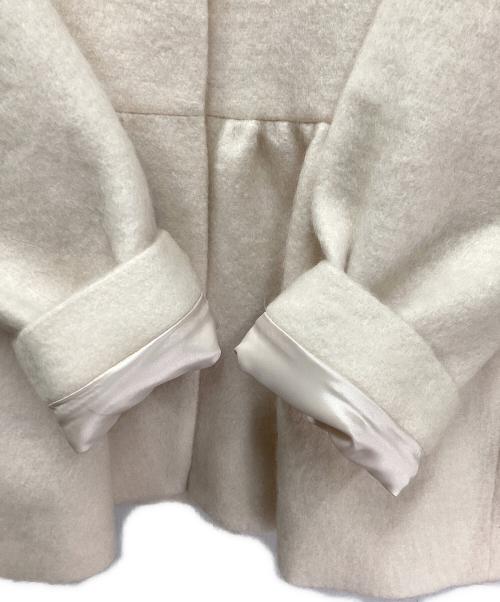 YORI（ヨリ）YORI (ヨリ) ウールモヘアフレアショートコート ライトピンク サイズ:FREEの古着・服飾アイテム