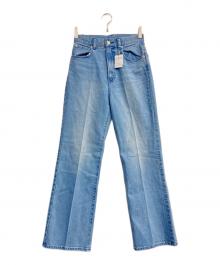 RM denim（アールエムデニム）の古着「センタープレスハイウエストパンツ」｜ブルー