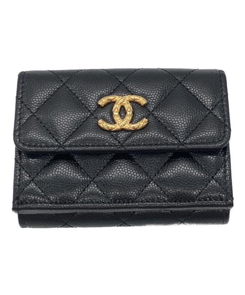 CHANEL（シャネル）CHANEL (シャネル) スモールフラップウォレット ブラックの古着・服飾アイテム