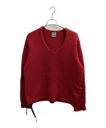 SUNSEA（サンシー）の古着「V NECK SWEATER　/　17A52」｜レッド