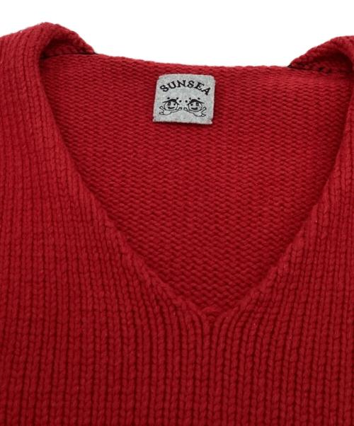 SUNSEA（サンシー）SUNSEA (サンシー) V NECK SWEATER　/　17A52 レッド サイズ:3の古着・服飾アイテム