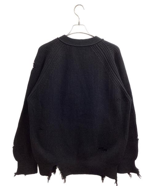 stein（シュタイン）stein　 (シュタイン) MILLED DAMAGE KNIT CARDIGAN / ダメージ ニットカーディガン ブラック サイズ:Mの古着・服飾アイテム