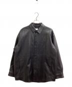 steinシュタイン）の古着「OVERSIZED LEATHER SHIRT JACKET / オーバーサイズ レザー シャツジャケット」｜ブラック