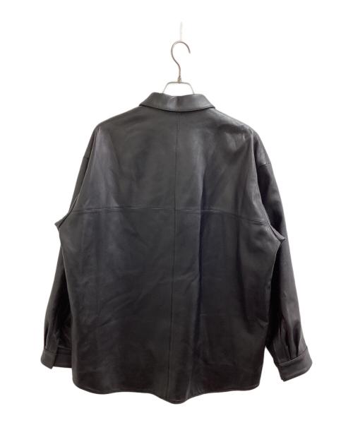 stein（シュタイン）stein　 (シュタイン) OVERSIZED LEATHER SHIRT JACKET / オーバーサイズ レザー シャツジャケット ブラック サイズ:Sの古着・服飾アイテム