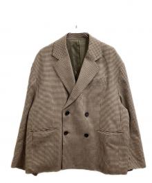 stein（シュタイン）の古着「Oversized Double Breasted Jacket / オーバーサイズ ダブルブレストジャケット / 千鳥格子」｜ベージュ