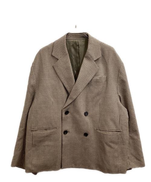 stein（シュタイン）stein　 (シュタイン) Oversized Double Breasted Jacket / オーバーサイズ ダブルブレストジャケット / 千鳥格子 ベージュ サイズ:Sの古着・服飾アイテム