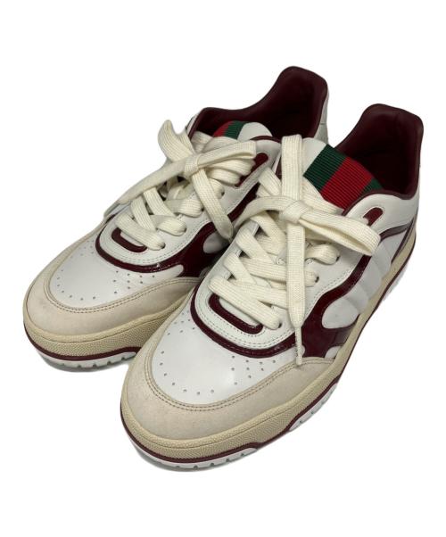 GUCCI（グッチ）GUCCI (グッチ) ローカットスニーカー ホワイト/ボルドー サイズ:39の古着・服飾アイテム