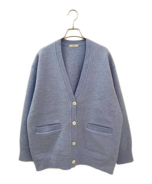 YORI（ヨリ）YORI (ヨリ) 圧縮ウール オーバーサイズ ニット カーディガン ライトブルー サイズ:FREEの古着・服飾アイテム