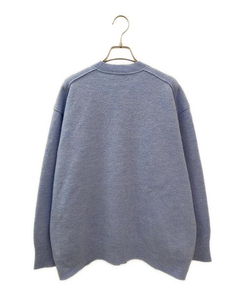 YORI（ヨリ）YORI (ヨリ) 圧縮ウール オーバーサイズ ニット カーディガン ライトブルー サイズ:FREEの古着・服飾アイテム