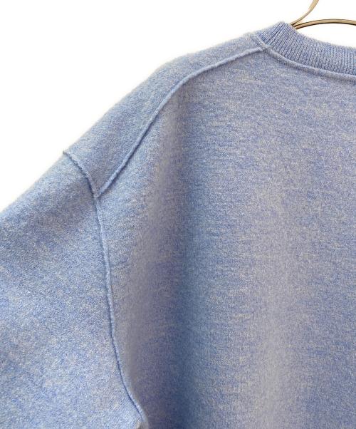 YORI（ヨリ）YORI (ヨリ) 圧縮ウール オーバーサイズ ニット カーディガン ライトブルー サイズ:FREEの古着・服飾アイテム