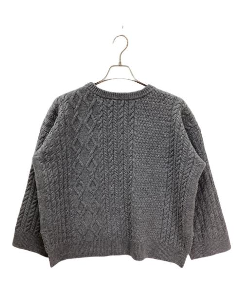 Conte（コンテ）conte (コンテ) ケーブル ローゲージ クルーネックニット グレー サイズ:FREEの古着・服飾アイテム
