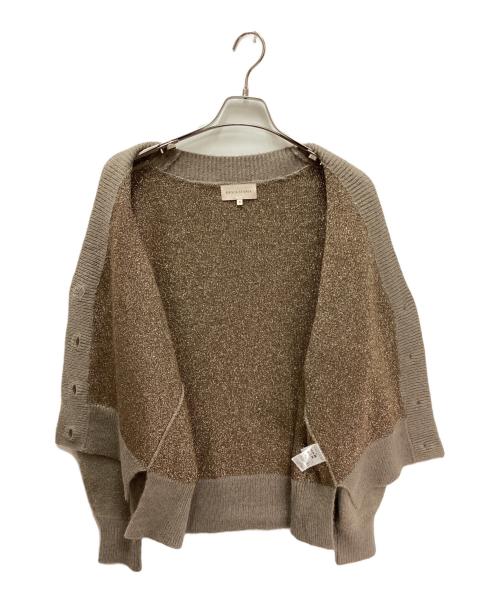 EPOCA STORIA（エポカ ストリア）EPOCA STORIA (エポカ ストリア) モヘヤミックスラメニット Vネックカーディガン ベージュ サイズ:40の古着・服飾アイテム