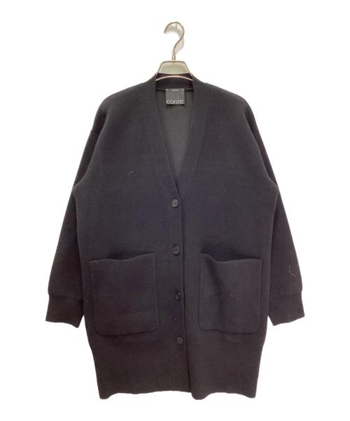 Conte（コンテ）conte (コンテ) Vネック ロングカーディガン ブラック サイズ:FREEの古着・服飾アイテム