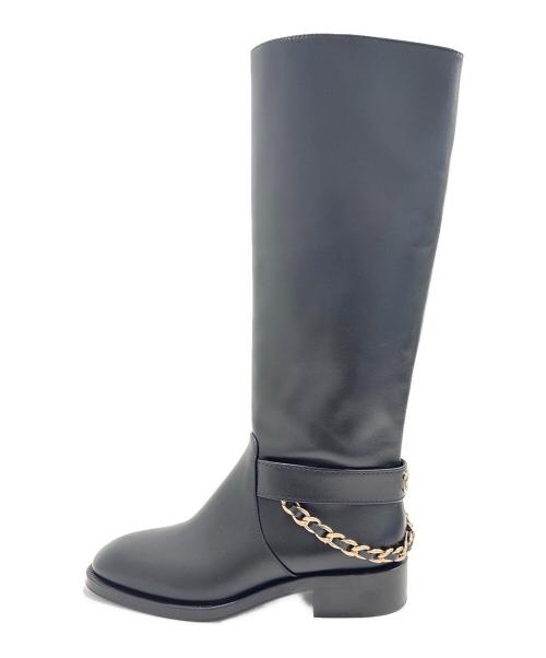 CHANEL（シャネル）CHANEL (シャネル) ココマークチェーンロングブーツ ブラック サイズ:37の古着・服飾アイテム