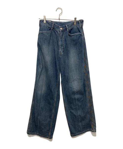 SARTO（サルト）SARTO (サルト) WIDE EMBROIDERY PANTS インディゴ サイズ:Lの古着・服飾アイテム