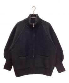 barbell object×KANATA（バーベルオブジェクト×カナタ）の古着「hn knit made by KANATA/プルオーバーハンドニット」｜ブラック