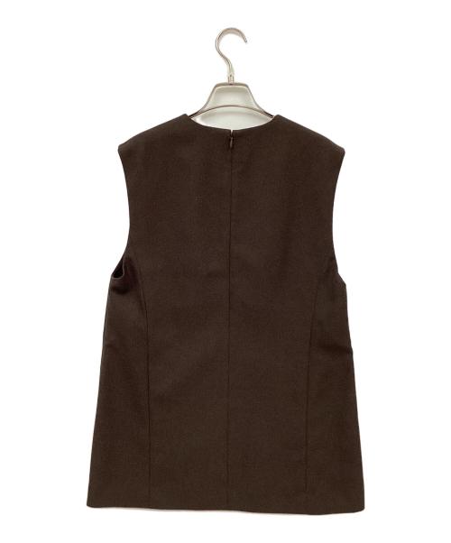 uncrave（アンクレイヴ）uncrave (アンクレイヴ) ウォッシャブルウールライクツイル ジレ ブラウン サイズ:2の古着・服飾アイテム