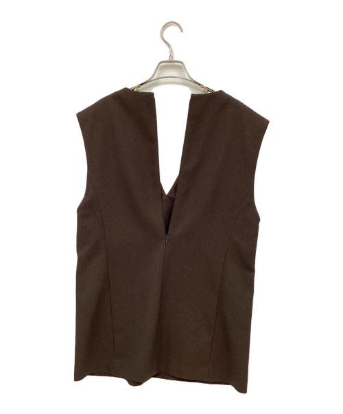 uncrave（アンクレイヴ）uncrave (アンクレイヴ) ウォッシャブルウールライクツイル ジレ ブラウン サイズ:2の古着・服飾アイテム
