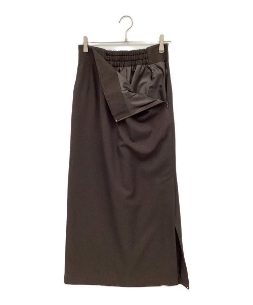 uncrave（アンクレイヴ）uncrave (アンクレイヴ) ウォッシャブルウールライクツイル Iラインスカート ブラウン サイズ:2の古着・服飾アイテム
