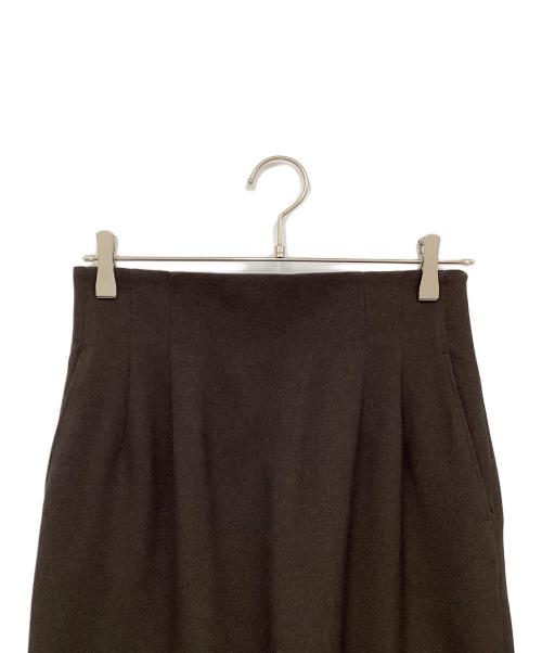 uncrave（アンクレイヴ）uncrave (アンクレイヴ) ウォッシャブルウールライクツイル Iラインスカート ブラウン サイズ:2の古着・服飾アイテム