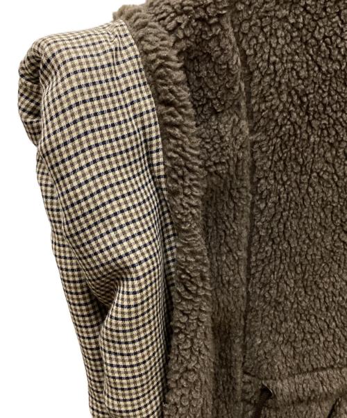 HOPE（ホープ）HOPE (ホープ) ボアフリース ポンチョ ブラウン サイズ:34の古着・服飾アイテム