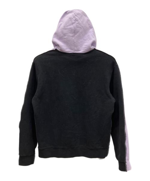 MARNI（マルニ）MARNI (マルニ) ロゴ刺繍 ツートーン プルオーバーパーカー パープル×ブラック サイズ:46の古着・服飾アイテム