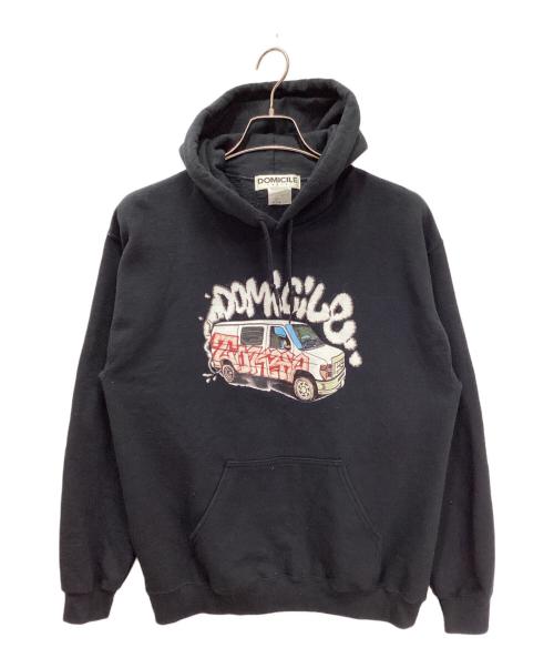 domicile tokyo（ドミサイル）DOMICILE TOKYO (ドミサイル) プルオーバーパーカー ブラック サイズ:Mの古着・服飾アイテム