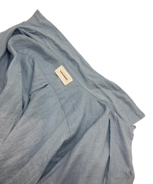 MARKAWARE（マーカウェア）MARKAWARE (マーカウェア) HEMP SHIRTING COMFORT FIT OPEN COLLAR SHIRT スカイブルー サイズ:SIZE２の古着・服飾アイテム