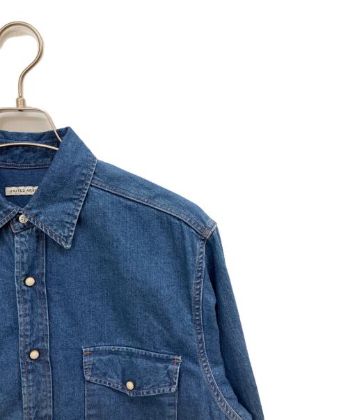 UNITED ARROWS（ユナイテッドアローズ）UNITED ARROWS (ユナイテッドアローズ) シオタ スビン ハードウォッシュ ウエスタン デニムシャツ ブルー サイズ:Mの古着・服飾アイテム