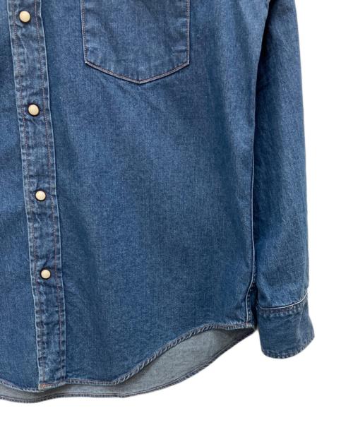UNITED ARROWS（ユナイテッドアローズ）UNITED ARROWS (ユナイテッドアローズ) シオタ スビン ハードウォッシュ ウエスタン デニムシャツ ブルー サイズ:Mの古着・服飾アイテム