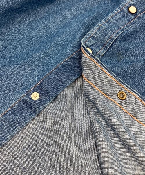 UNITED ARROWS（ユナイテッドアローズ）UNITED ARROWS (ユナイテッドアローズ) シオタ スビン ハードウォッシュ ウエスタン デニムシャツ ブルー サイズ:Mの古着・服飾アイテム