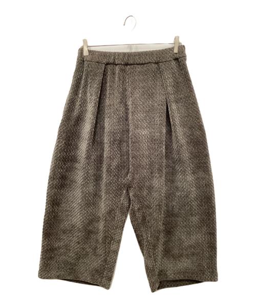 mizuiro-ind（ミズイロインド）mizuiro-ind (ミズイロインド) ベロアジャカードタックパンツ カーキ サイズ:freeの古着・服飾アイテム