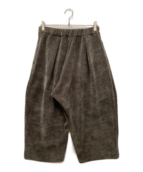 mizuiro-ind（ミズイロインド）mizuiro-ind (ミズイロインド) ベロアジャカードタックパンツ カーキ サイズ:freeの古着・服飾アイテム