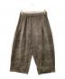 mizuiro-ind（ミズイロインド）の古着「ベロアジャカードタックパンツ」｜カーキ