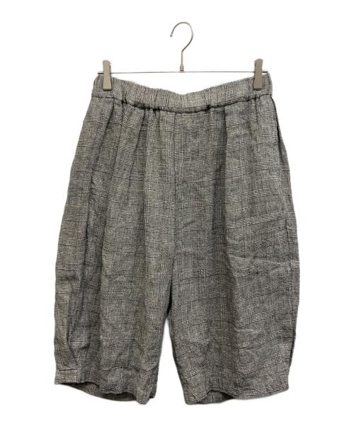 journal standard luxe（ジャーナルスタンダード ラックス）journal standard luxe (ジャーナルスタンダード ラックス) シルクMIXチェック ハーフパンツ ブラック サイズ:Freeの古着・服飾アイテム