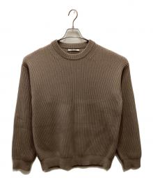 AURALEE（オーラリー）の古着「SUPER FINE WOOL RIB KNIT BIG/スーパーファインウールリブニットビッグ」｜ベージュ