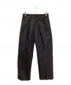 sssteinシュタイン）の古着「Double Weave Cotton One Tuck Wide Pants/ダブルウィーブコットンワンタックワイドパンツ」｜ブラック