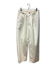 ssstein（シュタイン）の古着「DOUBLE WEAVE COTTON ONE TUCK WIDE PANTS」｜クリーム