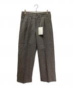 ANCELLMアンセルム）の古着「シュリンクウールワイドスラックス」｜グレー