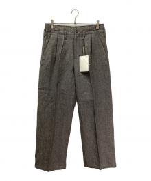 ANCELLM（アンセルム）の古着「シュリンクウールワイドスラックス」｜グレー