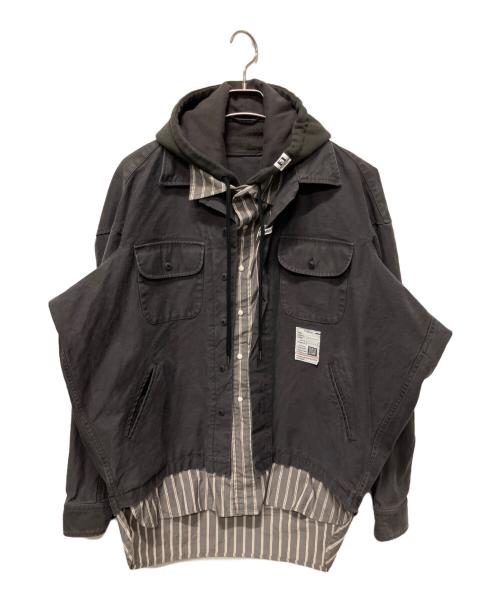 Maison MIHARA YASUHIRO（メゾン ミハラ ヤスヒロ）Maison MIHARA YASUHIRO (メゾン ミハラ ヤスヒロ) 26SS TRIPLE LAYERED L/S SHIRTS(トリプルレイヤードロングスリーブシャツ) ブラック サイズ:44の古着・服飾アイテム