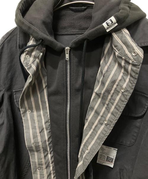 Maison MIHARA YASUHIRO（メゾン ミハラ ヤスヒロ）Maison MIHARA YASUHIRO (メゾン ミハラ ヤスヒロ) 26SS TRIPLE LAYERED L/S SHIRTS(トリプルレイヤードロングスリーブシャツ) ブラック サイズ:44の古着・服飾アイテム