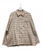 KEBOZケボズ）の古着「チェックシャツ」｜ベージュ