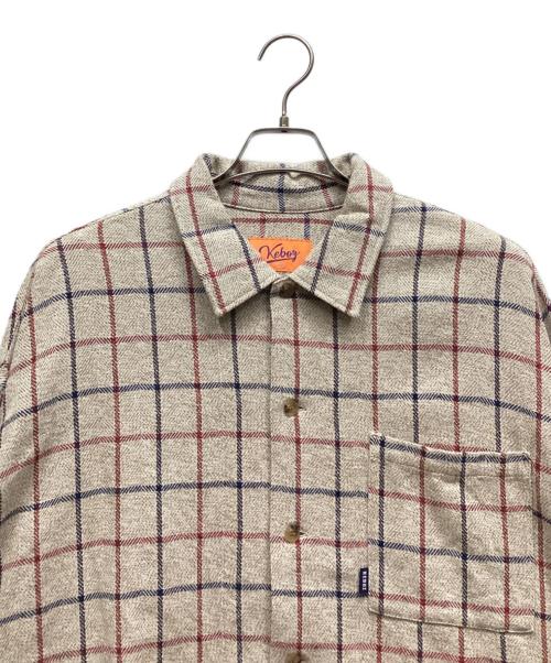 KEBOZ（ケボズ）KEBOZ (ケボズ) チェックシャツ ベージュ サイズ:XLの古着・服飾アイテム