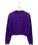 CABANキャバン）の古着「コットンカシミヤ クルーネックカーディガン」｜パープル