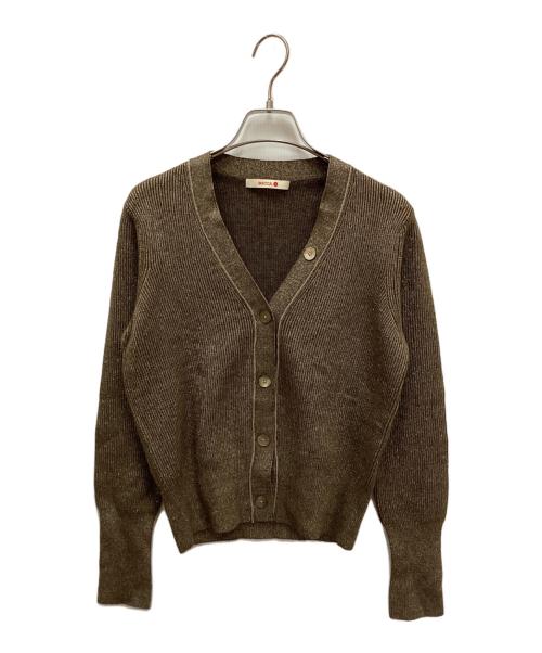 BACCA（バッカ）BACCA (バッカ) ラメウール ベーシックカーディガン ブラウン サイズ:Sの古着・服飾アイテム
